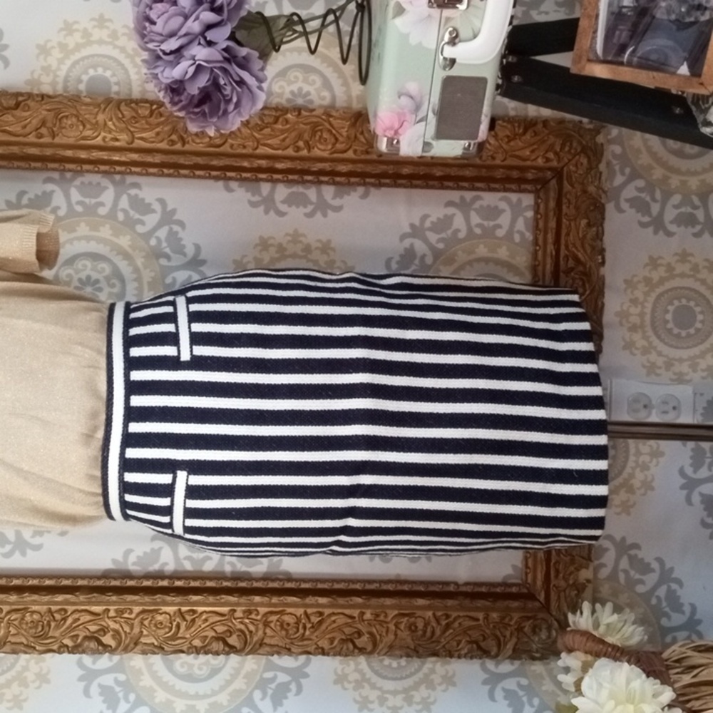 Talbots blue white stripe a-line nautical skirt small
